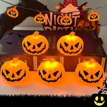 Лампа-призрак из тыквы на Хэллоуин, креативный светильник-тыква на Хэллоуин, настенные украшения на Хэллоуин, реквизит ужасов со светодиодной подсветкой для вечеринки