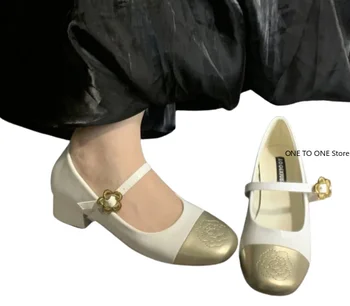 Новые Брендовые Женские разноцветные туфли-лодочки; Брендовая обувь Mary Janes с пряжкой; Модельные туфли на низком каблуке в стиле пэчворк; zapatillas Mujer Falts; Обувь