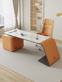 Современный угловой стол, минималистичный письменный стол босса, Компьютерный стол с каменной плитой, рабочий стол