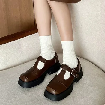 Женские туфли Marie Janes на среднем каблуке, Весна 2024, Массивные туфли в стиле Лолиты, Новый Дизайнерский бренд, Элегантные модельные туфли, прогулочные лодочки Mujer