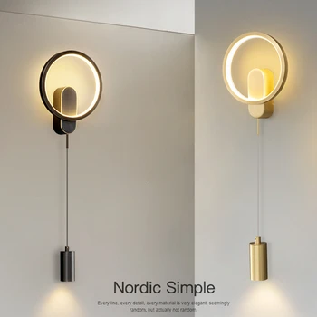 Прикроватная лампа роскошный скандинавский минималистичный современный коридор, настенный светильник для прохода, лампа с длинной полосой, фоновый настенный светильник для гостиной