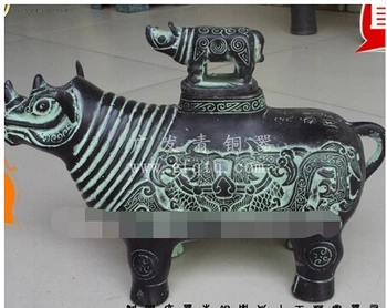 Медь Латунь КИТАЙСКИЕ поделки декор ation Asian bir 001042 носорог Бронза 