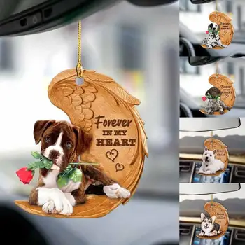 44 Стиля 2D Автомобильная подвесная подвеска Arcylic Милая собачка, сидящая на Луне Рюкзак для ключей Подвесное украшение для зеркала заднего вида автомобиля