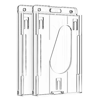 2ШТ Вертикальный Жесткий пластиковый держатель для бейджа, прозрачный держатель для бейджа PC ID с прорезью для большого пальца