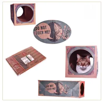 Забавная игрушка-туннель для кошек Складные отверстия Котенок из крафт-бумаги Туннель Пещера Товары для домашних животных