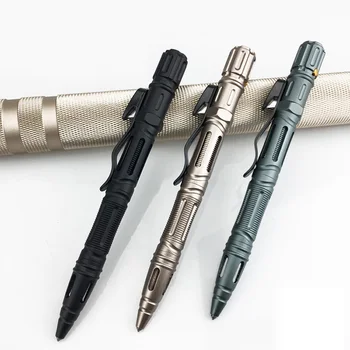 Высококачественная металлическая военно-тактическая ручка, шариковые ручки для офиса школьников, аварийный выключатель стекла, принадлежности для самообороны EDC