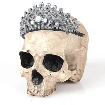 Moquerry Crown King, модель человеческого черепа, копия Черепа из смолы, декор домашнего бара, имитация смолы на Хэллоуин, украшение черепа hogar