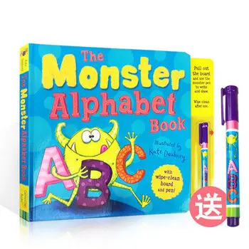 MiluMilu The Monster Удивительный Алфавит Boo с ручкой для протирки Buu Научно-популярная Энциклопедия Знаний Картонная картинка