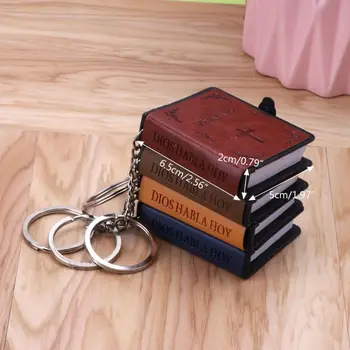 Изысканный Миниатюрный Бумажный брелок для ключей с духовным христианским Иисусом, Книга, брелок для ключей, Кожаный автомобиль для ювелирных украшений, 40 ГБ