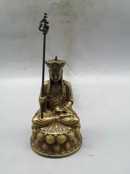 13-Сантиметровая бронзовая статуя китайского бодхисаттвы Дизанг из чистой меди