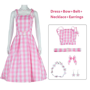 2023 Новых розовых платьев в клетку для девочек, детских рождественских платьев на День рождения, вечерних платьев на Хэллоуин Для элегантных детей