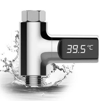 Светодиодный дисплей Измеритель температуры воды по Цельсию Пластик Вращение на 360 градусов Электрический Термометр для душа Умный Дом Уход за ребенком