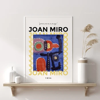 Абстрактное настенное искусство для печати, выставочный плакат Джоан Миро, цифровая загрузка, плакат японского искусства, самостоятельное оформление помещения Joa