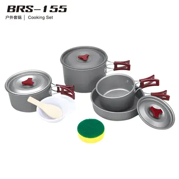 Набор кастрюль для приготовления пищи BRS для кемпинга на открытом воздухе на 1-4 персоны, складной и легкий, с сумкой для переноски