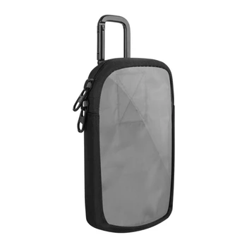 Портативная сумка для хранения MP3 / MP4 с карабином и липкой лентой, удобное прозрачное окно для непосредственного использования, противоударные пакеты