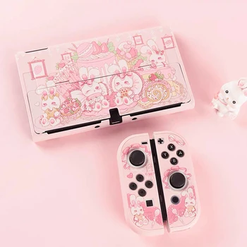 Для Nintendo Switch OLED/чехол для консоли Switch Pink Rabbit Shell для Switch Joy-Con с амортизацией и защитой от царапин Тонкий чехол