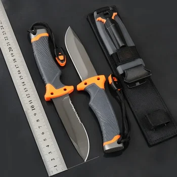 Нож с фиксированным лезвием Для военной подготовки Высокого качества для кемпинга Охоты выживания на открытом воздухе Тактические карманные Инструментальные ножи