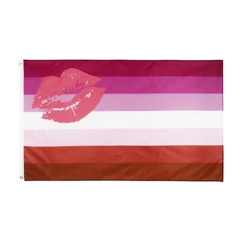 Губная помада для гей-парада размером 3x5 футов с лесбийским радужным флагом