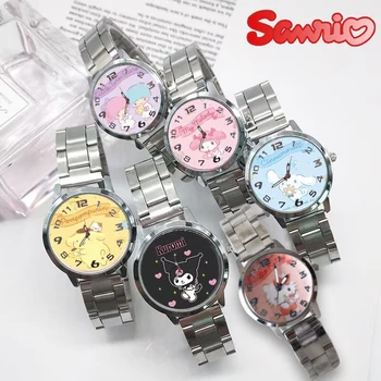 Кварцевые часы Sanrio Hello Kitty Спортивные наручные часы Kawaii Girl с мультяшными детьми и студентами, цифровые часы, милый подарок на день рождения для ребенка