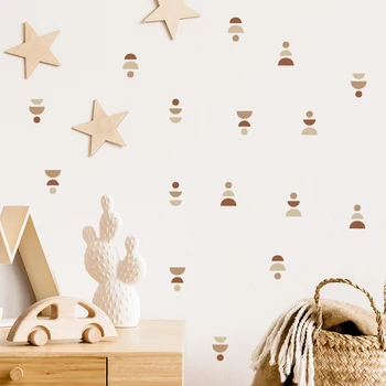20 шт. / компл. Наклейки на стены в стиле бохо, минималистичные геометрические наклейки на стены, съемные наклейки для детской комнаты с круговым рисунком