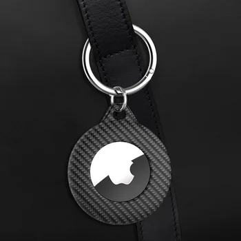 Чехол для Apple Airtag Carbon Hard с защитой от потери и царапин, брелок для ключей, чехол для Airtags, черная матовая тонкая петля из ТПУ, защитный рукав