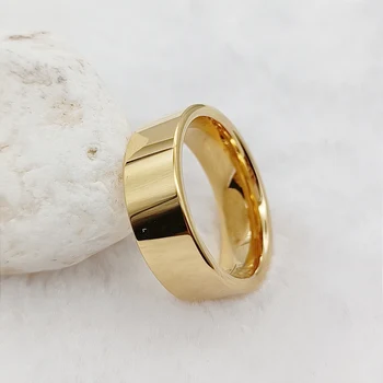 Настоящее кольцо из карбида вольфрама, мужские ювелирные изделия Оптом, простые Плоские Обручальные кольца для влюбленных пар для мужчин и женщин