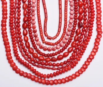 Новое Поступление Натуральные Красные Коралловые Бусины Распорные бусины Свободные Бусины Неправильной Формы Круглые Бусины Для Изготовления Ювелирных Изделий DIY Beads