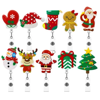 Рождественский значок, фетровый держатель для бейджа, для медсестры, учительницы, женщин, мужчин, Украшения для офисных чулок, Подарки