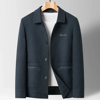 Весенне-осенняя новая куртка Мужская деловая повседневная со стоячим воротником, универсальное пальто среднего возраста