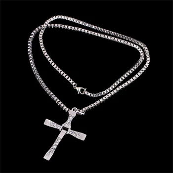 Ожерелье с крестом Форсаж 8 Доминик Торетто Ювелирные изделия Классические Подвески из горного хрусталя Ожерелья с подвесками из сплава с крестом Мужские подарки