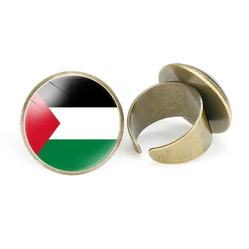 Флаги Палестины и Ирана, винтажные регулируемые кольца с открытым кольцом.