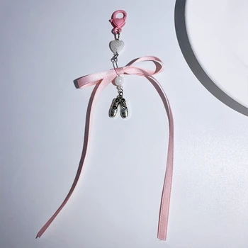 Привлекательный брелок для ключей с подвеской в виде ленты и банта, брелок с бабочкой, брелки с узлом, портативные брелоки, аксессуар для женщин