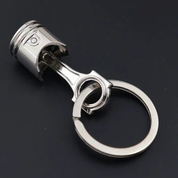 Брелок для ключей с поршнем двигателя F42F Полированный металл для креативных автомобильных аксессуаров Брелок для автомобиля Lo