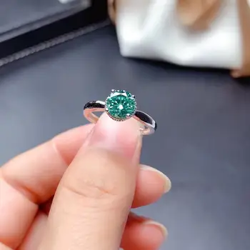 Новое кольцо с зеленым муассанитом для женщин, ювелирные изделия, обручальное кольцо для свадьбы, серебряное кольцо 925 пробы, подарок на день рождения