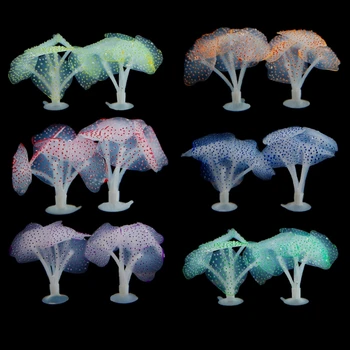 Аквариум Красочный Мягкий Коралловый арт-ремесло-Террариум для существ, Аквариум для обитания подводных искусственных растений, челнок