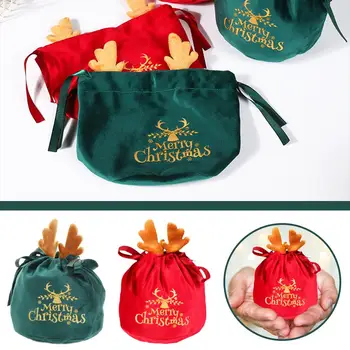 Рождественская сумка для яблок, подарочная сумка, Бархатная сумка, Рождественская Бархатная защитная подарочная сумка, Тканевая сумка для фруктов V7O7