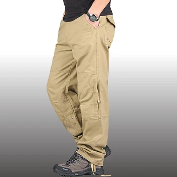 Весенние Хлопчатобумажные брюки-карго, мужская уличная одежда на молнии, Армейские Длинные брюки, Тактические Военные брюки, Мужской Повседневный комбинезон Pantalon Tactico