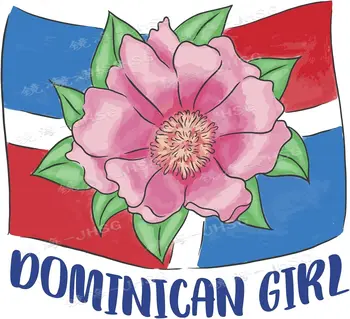 Доминиканская девушка Цветок флага Доминиканской Республики Забавная виниловая водонепроницаемая наклейка, подходящая для мобильных телефонов, ноутбуков, бутылок с водой