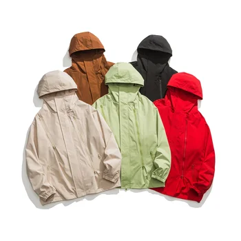 Осенняя мужская одежда 2023, Новый водонепроницаемый комбинезон с несколькими застежками-молниями в гонконгском стиле, куртка для пары, модное пальто