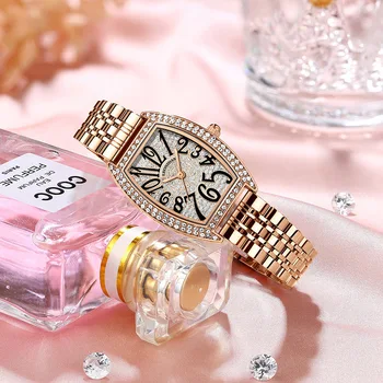 Женские часы, модные водонепроницаемые кварцевые часы в форме ведра, популярные подарки для элитных женских часов