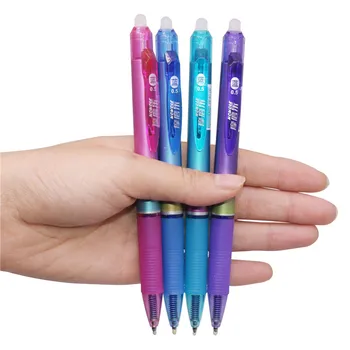 4 Шт Шариковая ручка 0,5 мм Синие сменные чернила стираемая ручка Школьные канцелярские принадлежности Гладкая ручка для печати