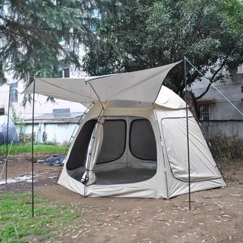 Открытый шатер на заднем дворе Палатка на 8 человек Большая Семейная Палатка Садовая Палатка Поставляется с расширительным дождевым навесом