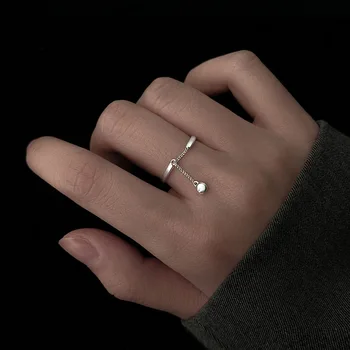 Xingyunday Цепочка с кисточками Кольцо Регулируемое Простое Корейское модное женское вечернее кольцо на безымянный палец Корейского серебряного цвета Ювелирные изделия
