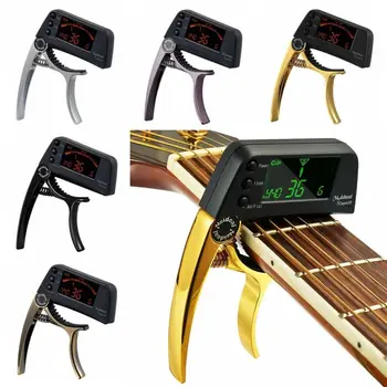 Профессиональный гитарный Капо-тюнер с быстрой сменой клавиш 2 в 1, Закрепляемый на электрогитаре Капо-тюнер с прочным ЖК-экраном