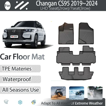 Роскошные Автомобильные Коврики Для Changan CS95 2019 ~ 2024 5seat 7seat LHD Anti-dirty Pad Ковры Для Ног TPE Чехол Полный Комплект Автоаксессуаров
