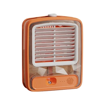 Небольшой настольный вентилятор с распылителем тумана, светодиодный ночник, USB-аккумуляторный вентилятор для запотевания воды, Портативный настольный вентилятор охлаждения стола