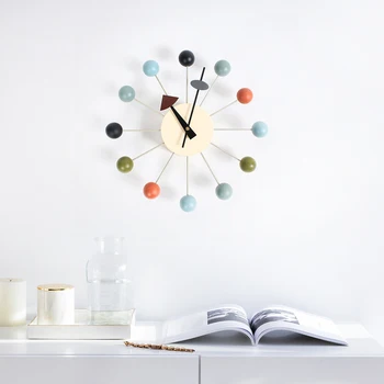 32 см 3D Бесшумный шар, деревянные настенные часы, домашний декор, Нельсон, Современный дизайн, аксессуары для украшения гостиной для девочек, Белый