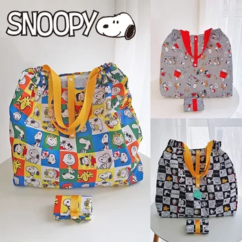 Snoopy Толстая сумка-тоут большой емкости, ЭКО-многоразовая модная портативная сумка через плечо, Женские сумки, Складная сумка, Хозяйственная сумка, складная