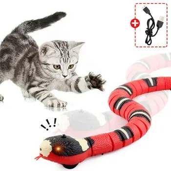 Товары для домашних животных Игрушки для кошек Интерактивная Автоматическая электронная игрушка-змейка для кошек Игрушка для игр в помещении USB Перезаряжаемая для кошек Аксессуары
