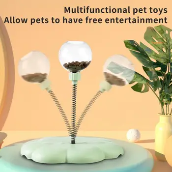 Игрушка для кормления кошек Игрушка-кормушка для кошек с шариком для раздачи лакомства, функция медленной подачи для домашних кошек, игрушка для самостоятельной игры с котенком